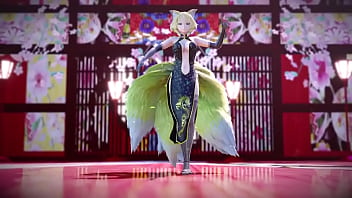 Gadis Kitsune Bergaun Cheongsam Yang Menggoda