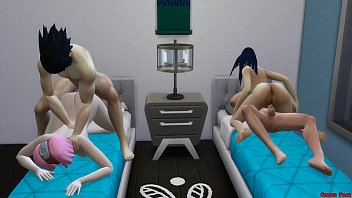 Hinata Dan Sakura Dihardcore Anal Bersama Oleh Suami Mereka, Naruto, Dalam Adegan Hentai Seks Keluarga Yang Liar
